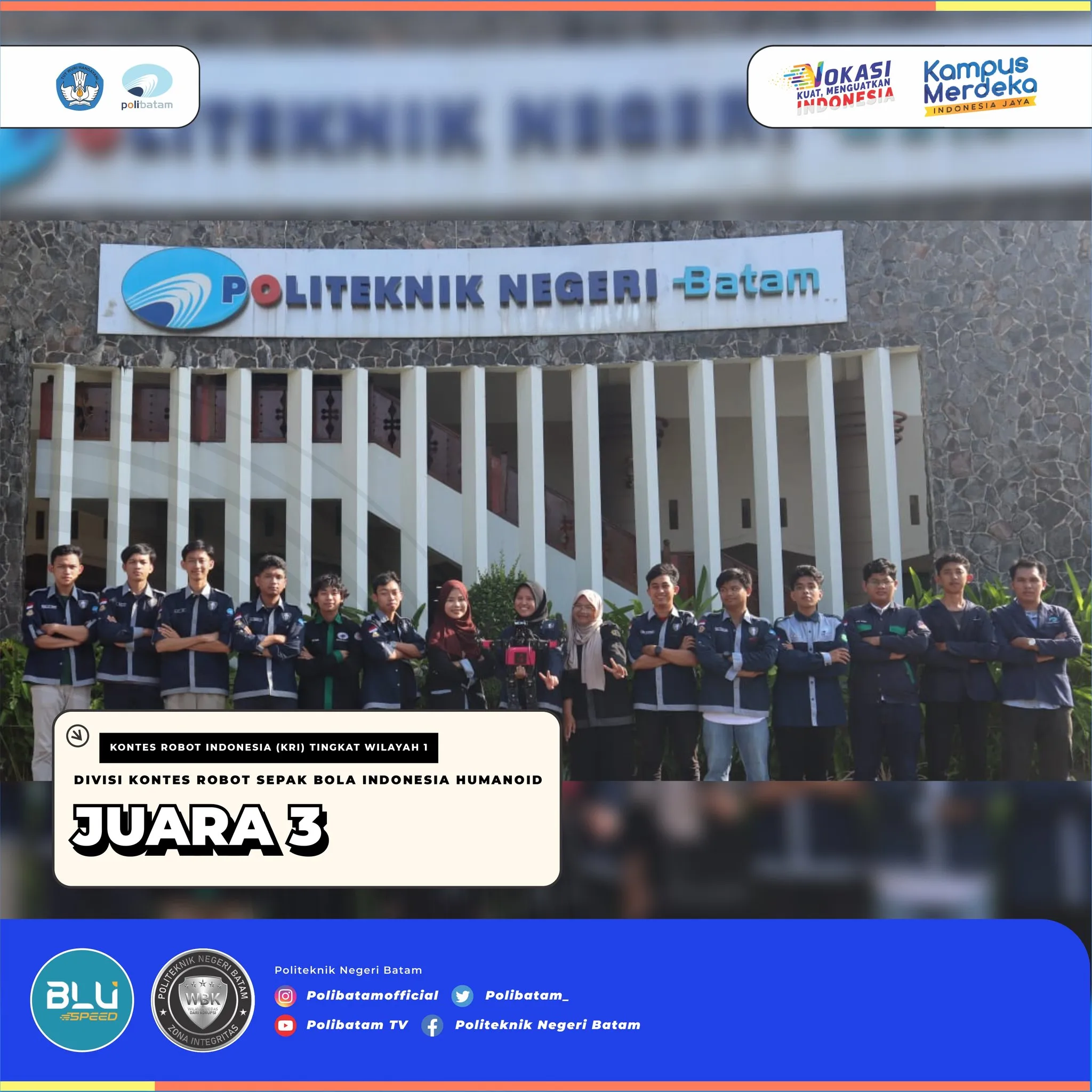 Third Place in the Regional Kontes Robot Indonesia - Batam, Indonesia 